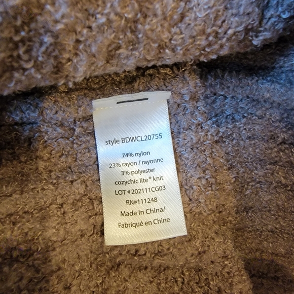 Barefoot Dreams CozyChic Lite Waffle Cocoon Cardigan Driftwood S/M - Picture 11 of 12